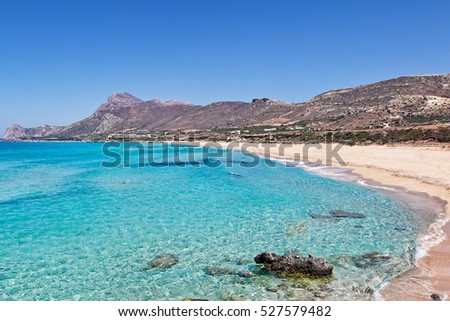 The famous beach Falassarna in Crete, Greece Royalty-Free Stock Photo #527579482