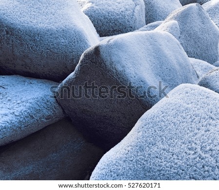 Heavy Frost on Rocks
