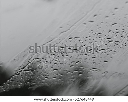 Drops of water on glass,Vintage style and soft focus.