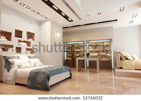 Bed room interior variants in showroom Royalty-Free Stock Photo #52766032