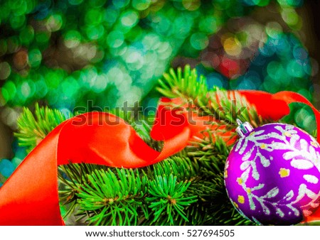 Christmas toys on blurred background