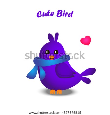 High quality original trendy vector illustration of cute colorful birds