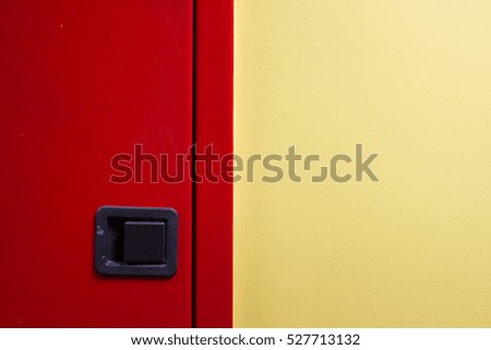 Colorful wall with fire door