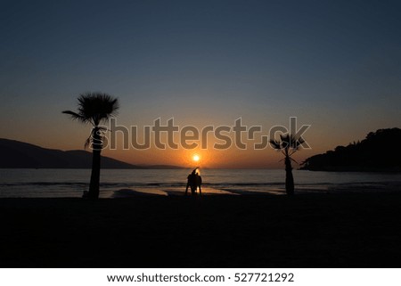 Sunset selfie on beach