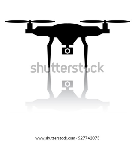 Drone icon with a reflection Royalty-Free Stock Photo #527742073