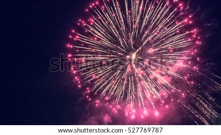 Beautiful real fireworks during celebration