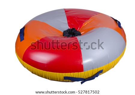 Winter children's inflatable sled for descent from the mountain.