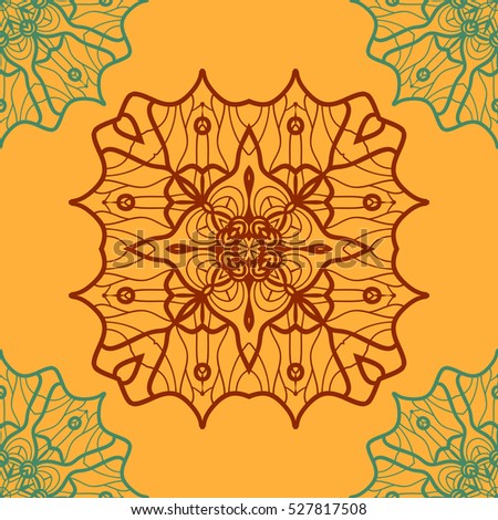 Yoga Ornament, kaleidoscopic seamless Indian Art Print. Ornament lace Oriental vector pattern. Islamic, Arabic, Indian, Turkish, Pakistan, Chinese, Asian, Moroccan, Ottoman motifs. Mandala outlined.