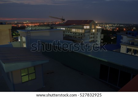 architecture  beautiful at twilight / soft focus picture 