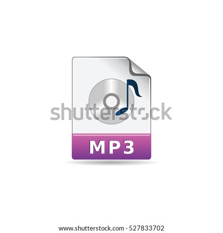 Audio file icon in color. Computer data music