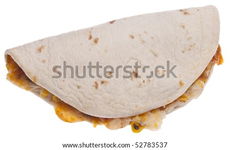 Quesadilla Isolated on White with a Clipping Path. Royalty-Free Stock Photo #52783537