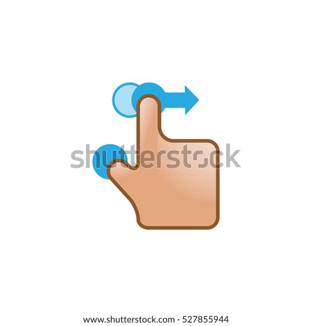Finger gesture icon in color. Gadget touch pad smartphone laptop