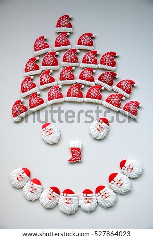 Snowman Christmas Cookies Decoration on  a white background