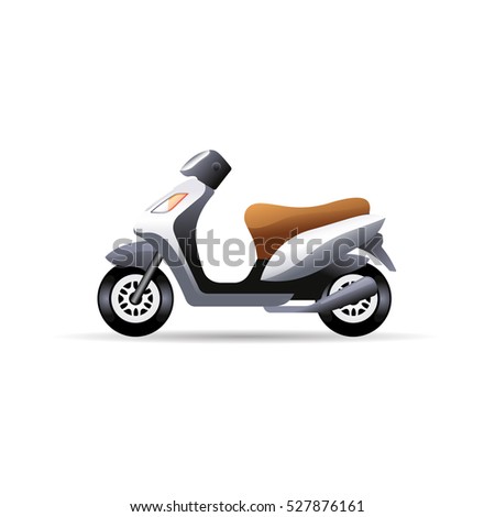 Motorcycle icon in color. Scooter automatic transmission