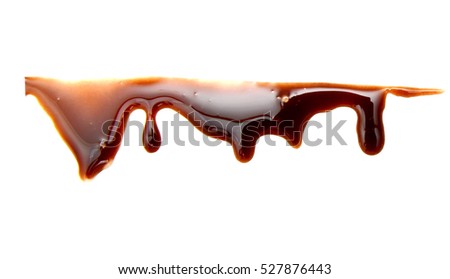 chocolate syrup symbol leaking isolated white
