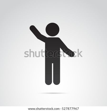 Waving gesture icon on white background. Vector art.