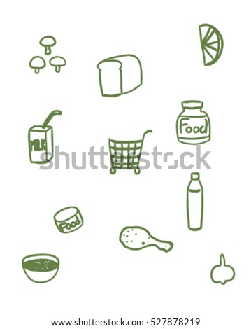 Supermarket foods (doodle art)