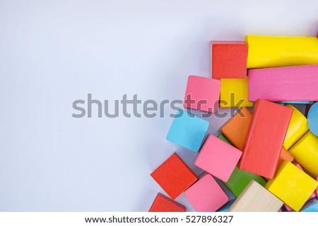 Untidy variety colorful  blocks with copyspace