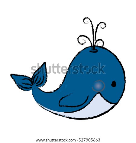 whale cute cartoon vector illustration icon graphic design