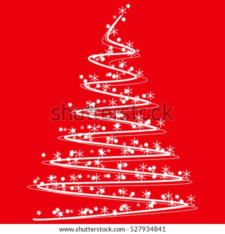 Christmas tree on red