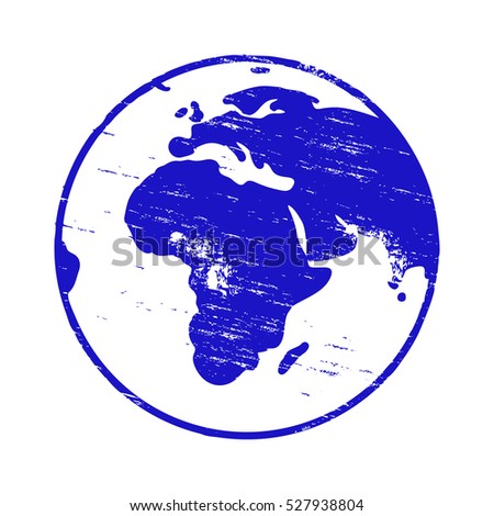 Planet Earth grungy rubber stamp vector illustration
