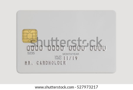 White bank credit card isolated on white background Royalty-Free Stock Photo #527973217