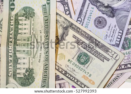 Mixed dollar, money background