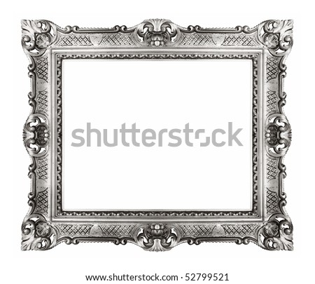 antique silver frame isolated