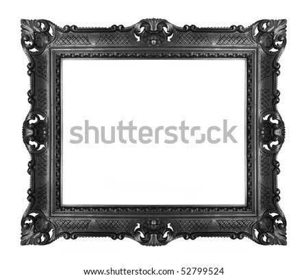 antique black frame isolated