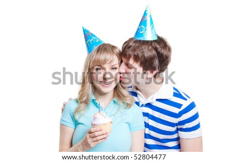 A shot of a girl celebrating her birthday with her boyfriend