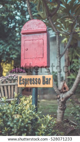 Antique red post office box (vintage style)