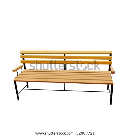 Realistic illustration of bench is isolated on white  background. Raster
