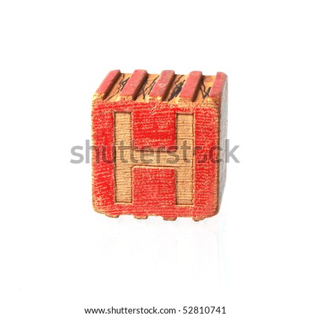 Wooden block with letter H