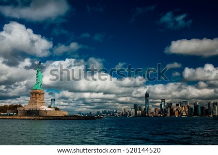 New York City Skyline viewed from Ellis Island 