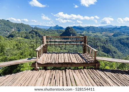 Wooden terrace for mountain view point.