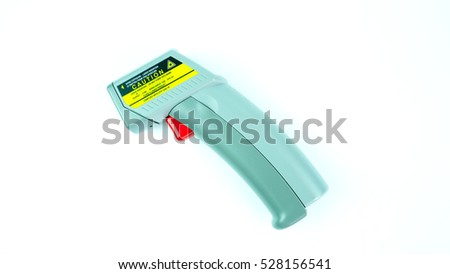 Isolated Infrared thermometer, Warning label on equipment