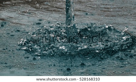 Splashing of water / Water is a polar inorganic compound that is at room temperature a tasteless and odorless liquid, nearly colorless with a hint of blue.