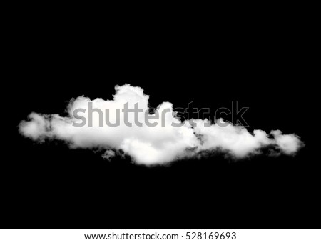 Clouds isolated on black background.