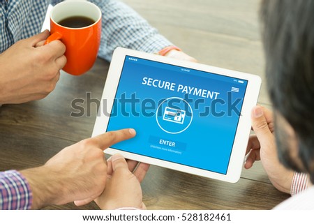 SECURE PAYMENT CONCEPT ON SCREEN