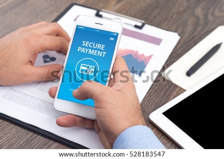 SECURE PAYMENT CONCEPT ON SCREEN