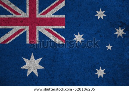 australia flag on an old grunge background