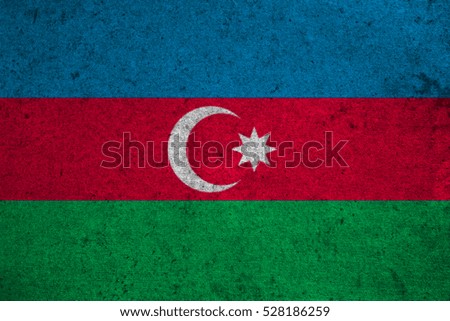 Azerbaijan flag on an old grunge background