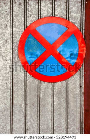 No parking traffic sign over old iron background