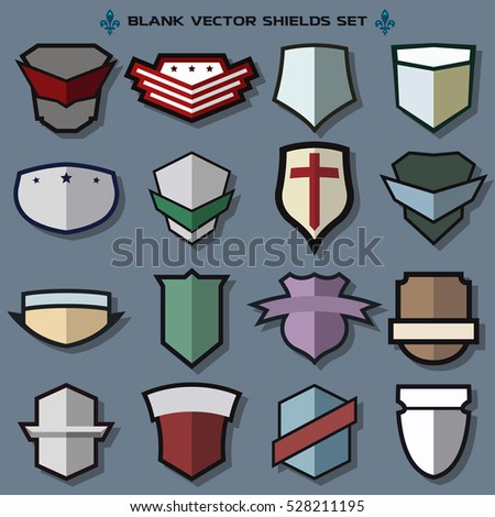Vector Shields Sport and Military Patches Blank Set Army Logo Emblems Source Collection