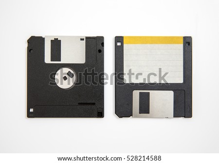 Floppy disk on white background Royalty-Free Stock Photo #528214588