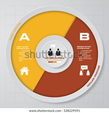 Abstract 2 steps circle/wheel infographis elements.Vector illustration.