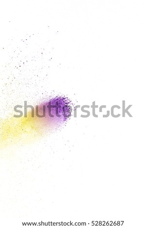 abstract powder splatted background,Freeze motion of color powder exploding,throwing color powder, color glitter texture on white background.