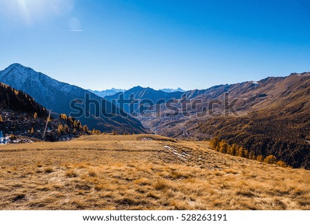 Beautiful autumnal and colorful mountainscape