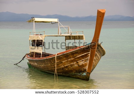 Boat for tourist on the seashore,Thailand.