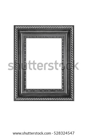 Black picture frame isolated on white with clipping path.